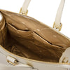 lnternal Pocket View Of The Beige Backpack Handbag