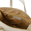 lnternal Zip Pocket View Of The Beige Backpack Handbag