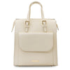 Front View Of The Beige Backpack Handbag