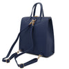 Rear View Of The Dark Blue Backpack Handbag