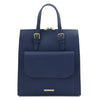 Front View Of The Dark Blue Backpack Handbag