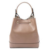 Rear View Of The Taupe Bucket Handbag