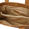 Internal Zip Pocket View Of The Caramel Shoulder Bags For Women