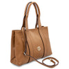 Angled And Shoulder Strap View Of The Caramel Shoulder Bags For Women