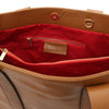 Internal Zip Pocket View Of The Cognac Shoulder Bags For Women