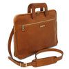 Angled View Of The Natural Caserta Leather Document Briefcase