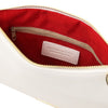 Internal Zip Pocket View Of The White Clutch