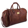 Angled View Of The Brown Garment Travel Bag