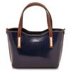 Front View Of The Dark Blue Handbag For Women