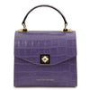 Front View Of The Purple Italian Handbag