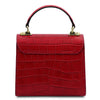 Rear View Of The Red Italian Handbag