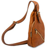 Angled View Of The Natural Mens Leather Crossbody Bag