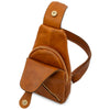 Front Pocket View Of The Natural Mens Leather Crossbody Bag