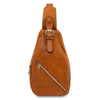 Front View Of The Natural Mens Leather Crossbody Bag