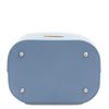 Underneath View Of The Light Blue Ladies Bucket Bag