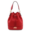 Front View Of The Lipstick Red Ladies Bucket Bag