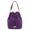 Front View Of The Purple Ladies Bucket Bag