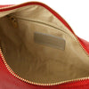 Internal Zip Pocket View Of The Lipstick Red Ladies Over The Shoulder Bag