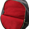 Inside Front Pocket View Of The Black Ladies Small Leather Backpack