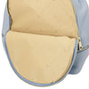 Inside Front Pocket View Of The Light Blue Ladies Small Leather Backpack