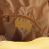 Internal Zip Pocket View Of The Pastel Yellow Ladies Small Leather Backpack