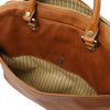 Rear Pocket View Of The Natural Leather Laptop Briefcase Bag