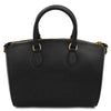 Rear View Of The Black Leather Tote Bag