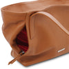 Side Pocket View Of The Cognac Shopper Bag