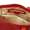 Internal Zip Pocket View Of The Lipstick Red Shopper Bag