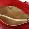 Internal Pocket View Of The Lipstick Red Shopper Bag