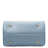 Underneath View Of The Light Blue Leather Tote Bag