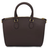 Rear View Of The Coffee Leather Tote Bag