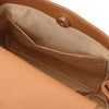 Internal Pocket View Of The Carmel  Leather Tote