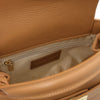 Internal Zip Pocket View Of The Carmel  Leather Tote