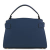 Rear View Of The Dark Blue Leather Tote