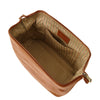 Internal View Of The Honey Leather Wash Bag