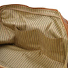 Internal Pockets View Of The Natural Leather Duffle Bag Large