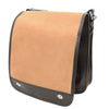 Opening Flap View Of The Black Mens Leather Shoulder Bag