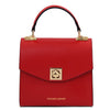 Front View Of The Lipstick Red Small Leather Shoulder Bag