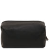 Rear View Of The Black Leather Wash Bag