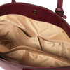 Internal Pocket View Of The Bordeaux Soft Leather Shopper Bag