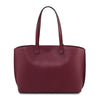 Rear View Of The Bordeaux Soft Leather Shopper Bag