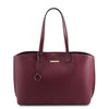 Front View Of The Bordeaux Soft Leather Shopper Bag