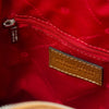 Internal Zip Pocket View Of The Cognac Womens Small Leather Backpack