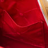 Internal Pocket View Of The Cognac Womens Small Leather Backpack