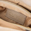 Internal View Of The Beige Suede Shoulder Bag