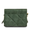 Rear View Of The Forest Green Suede Shoulder Bag