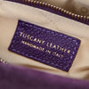 Internal View Of The Purple Suede Shoulder Bag