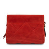 Rear View Of The Red Suede Shoulder Bag