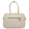 Rear View Of The Beige Womens Leather Tote